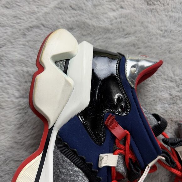 Christian Louboutin Multicolor Leather Neoprene Red Runner Sneakers SZ  44 US 11 main image 7